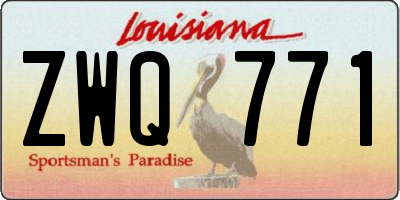 LA license plate ZWQ771