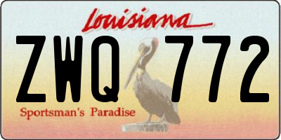 LA license plate ZWQ772