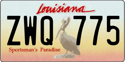 LA license plate ZWQ775