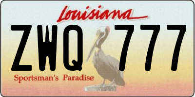 LA license plate ZWQ777