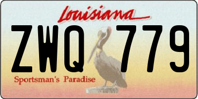 LA license plate ZWQ779