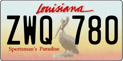 LA license plate ZWQ780