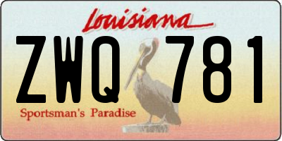 LA license plate ZWQ781