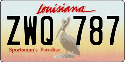 LA license plate ZWQ787