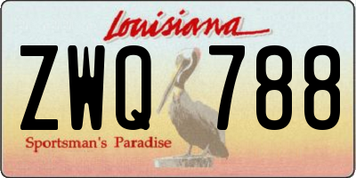 LA license plate ZWQ788