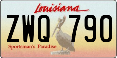 LA license plate ZWQ790