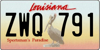 LA license plate ZWQ791