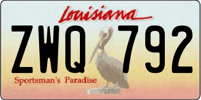 LA license plate ZWQ792