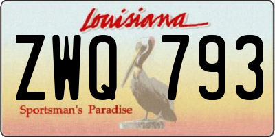 LA license plate ZWQ793