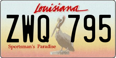 LA license plate ZWQ795