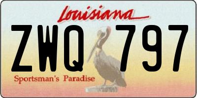 LA license plate ZWQ797