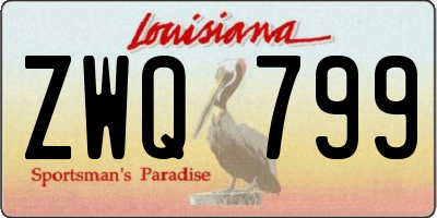 LA license plate ZWQ799