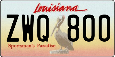 LA license plate ZWQ800