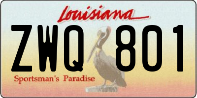 LA license plate ZWQ801