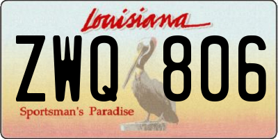 LA license plate ZWQ806