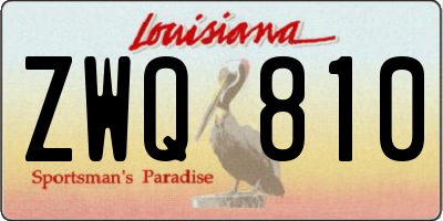 LA license plate ZWQ810