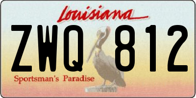 LA license plate ZWQ812