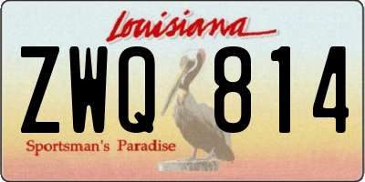 LA license plate ZWQ814