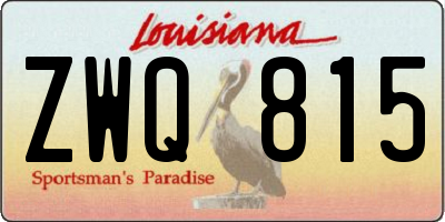 LA license plate ZWQ815