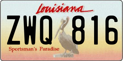 LA license plate ZWQ816