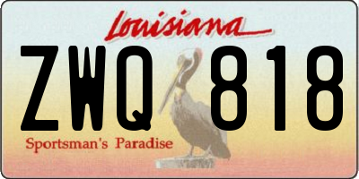 LA license plate ZWQ818