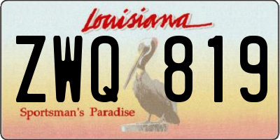 LA license plate ZWQ819