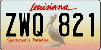 LA license plate ZWQ821