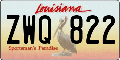 LA license plate ZWQ822