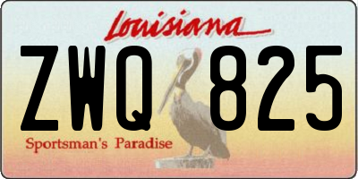 LA license plate ZWQ825