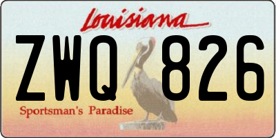 LA license plate ZWQ826