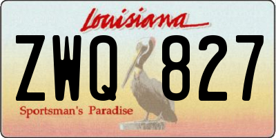 LA license plate ZWQ827