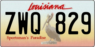 LA license plate ZWQ829