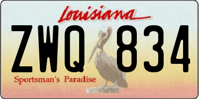 LA license plate ZWQ834