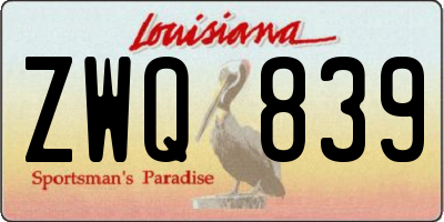 LA license plate ZWQ839