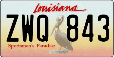 LA license plate ZWQ843