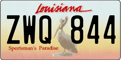 LA license plate ZWQ844