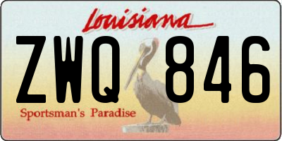 LA license plate ZWQ846