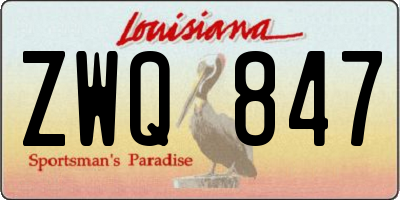 LA license plate ZWQ847