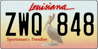 LA license plate ZWQ848