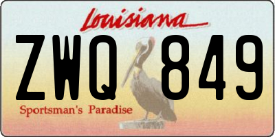 LA license plate ZWQ849