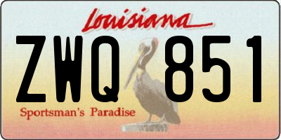 LA license plate ZWQ851