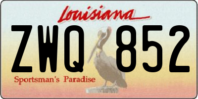 LA license plate ZWQ852