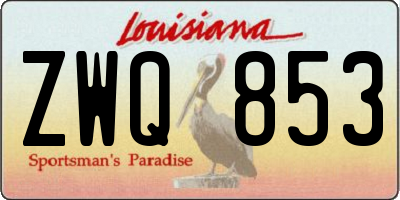 LA license plate ZWQ853