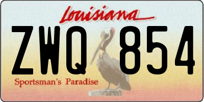 LA license plate ZWQ854