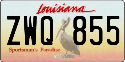 LA license plate ZWQ855