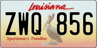 LA license plate ZWQ856