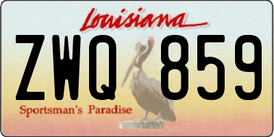 LA license plate ZWQ859