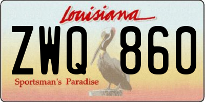 LA license plate ZWQ860