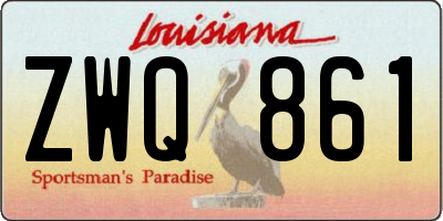 LA license plate ZWQ861