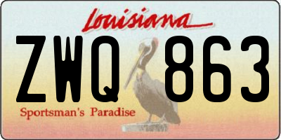 LA license plate ZWQ863